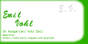 emil vohl business card